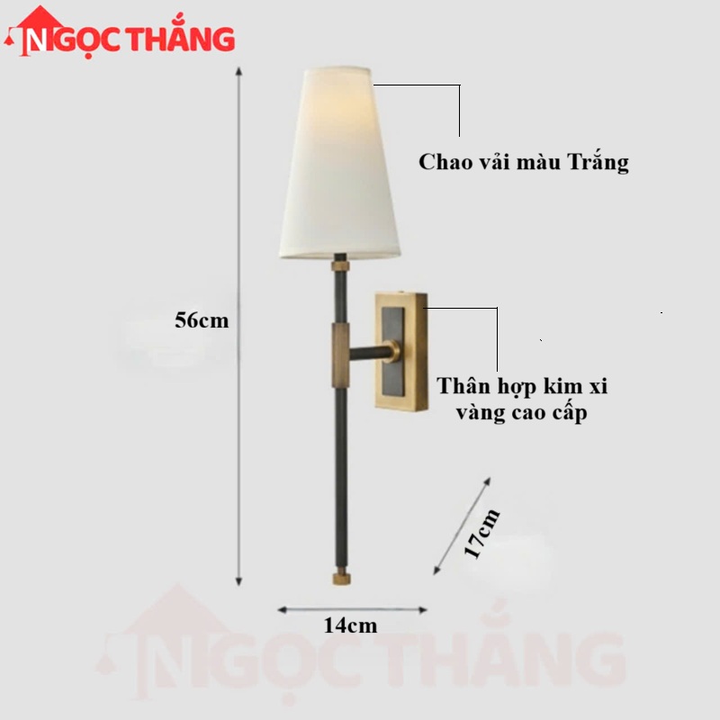 Đèn treo tường gắn tường phòng ngủ cầu thang phòng khách GT418-25 Ngọc Thắng - Ảnh 3