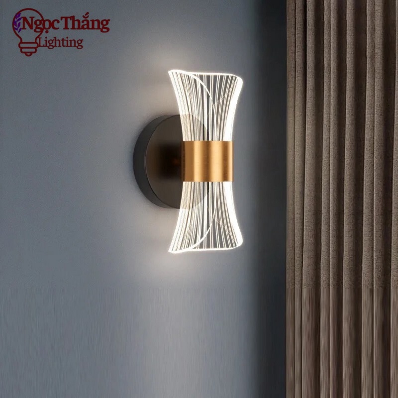 Đèn treo tường gắn tường trang trí phòng ngủ phòng khách cầu thang Led 3 chế độ màu 220V GT446-24 Ngọc Thắng
