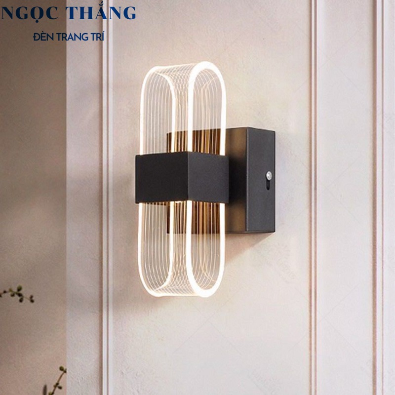 Đèn Led treo tường gắn tường trang trí phòng ngủ phòng khách cầu thang 8W Led 3 chế độ màu 220V GT467 Ngọc Thắng