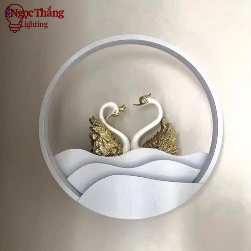 Đèn treo tường đèn ngủ ốp tường thiên nga trang trí phòng khách phòng ngủ Led 3 màu V9629 Ngọc Thắng - Ảnh 7
