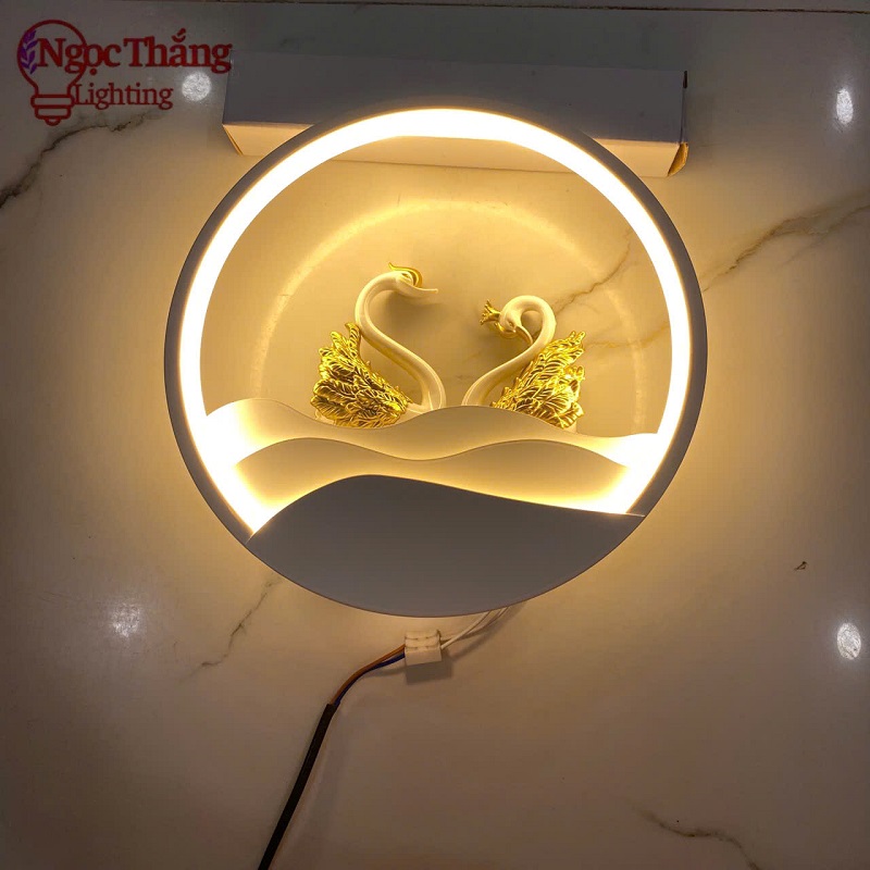 Đèn treo tường đèn ngủ ốp tường thiên nga trang trí phòng khách phòng ngủ Led 3 màu V9629 Ngọc Thắng - Ảnh 3