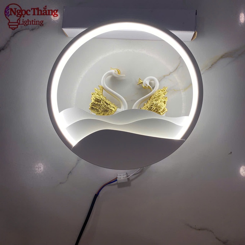 Đèn treo tường đèn ngủ ốp tường thiên nga trang trí phòng khách phòng ngủ Led 3 màu V9629 Ngọc Thắng - Ảnh 5