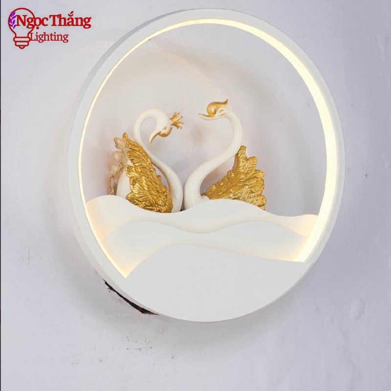 Đèn treo tường đèn ngủ ốp tường thiên nga trang trí phòng khách phòng ngủ Led 3 màu V9629 Ngọc Thắng - Ảnh 2