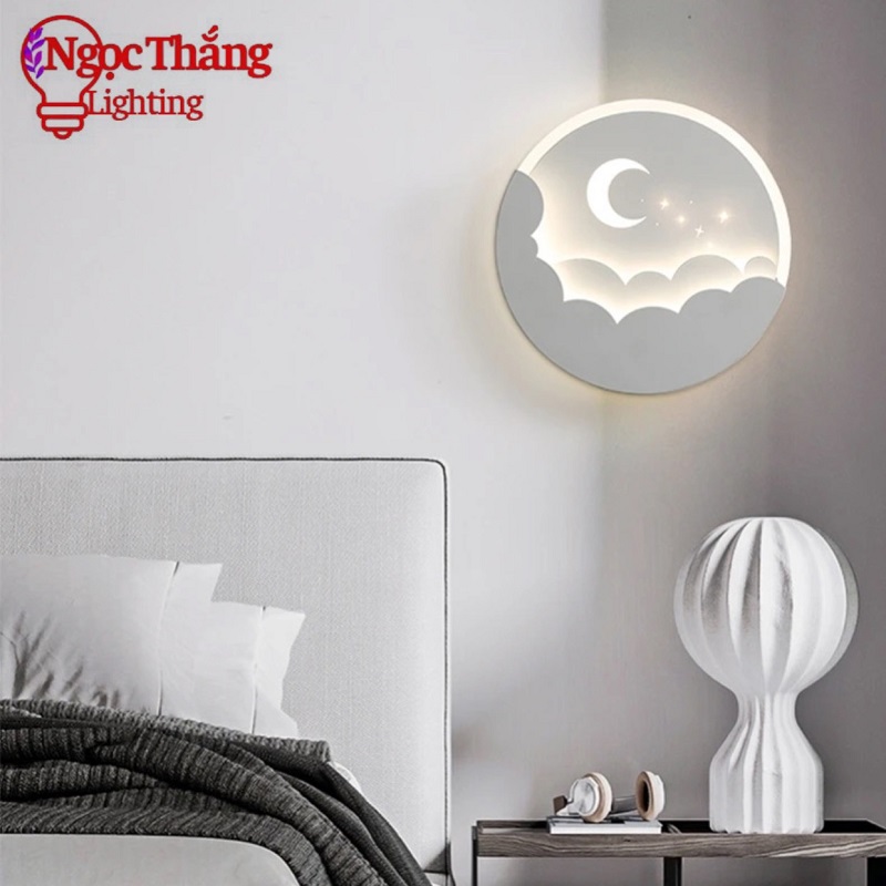 Đèn treo tường ốp tường 24cm trang trí phòng khách phòng ngủ cầu thang Led 3 màu 8W 220V V9984 Ngọc Thắng - Ảnh 12