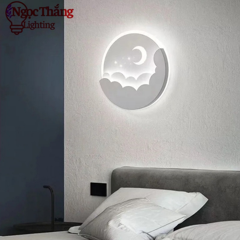 Đèn treo tường ốp tường 24cm trang trí phòng khách phòng ngủ cầu thang Led 3 màu 8W 220V V9984 Ngọc Thắng - Ảnh 11