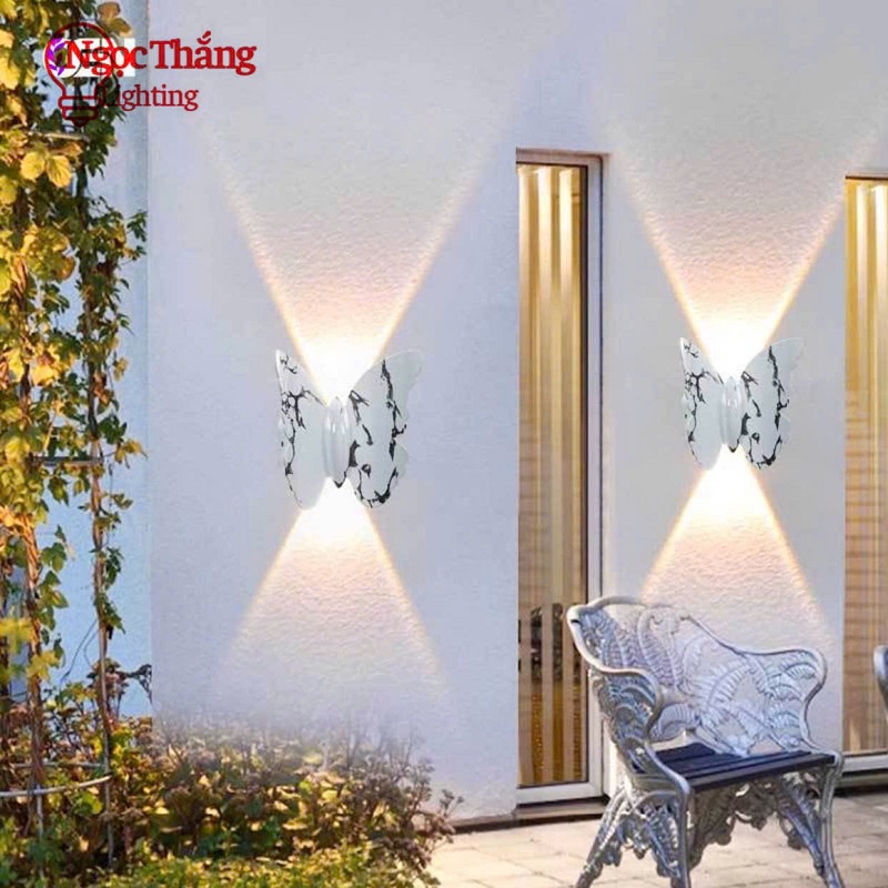 Đèn gắn tường ngoài trời Hình Cánh Bướm trang trí trong nhà cầu thang 10W 220V VNT188B Ngọc Thắng - Ảnh 3