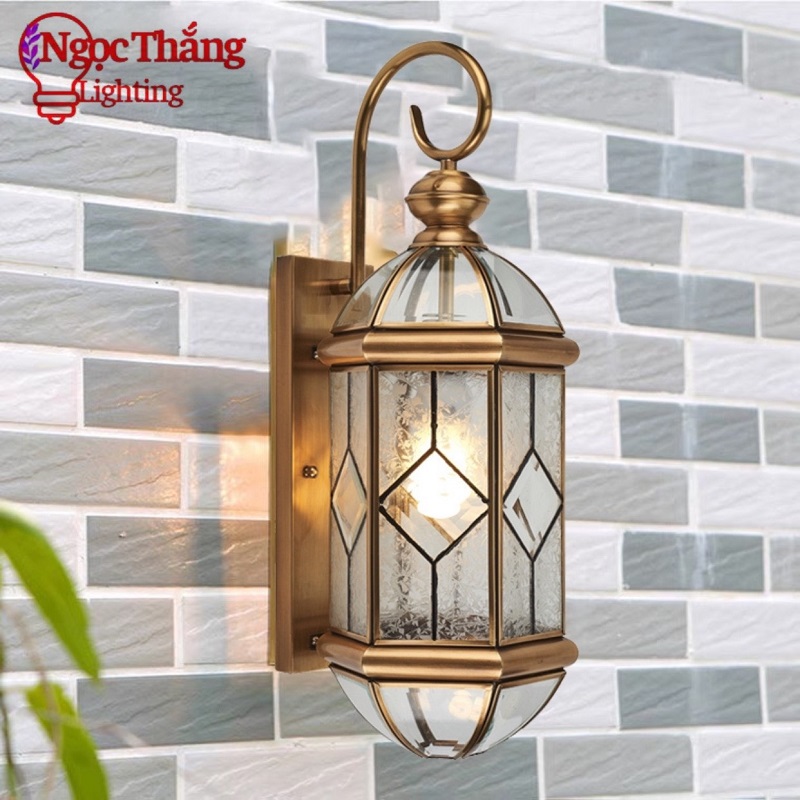 Đèn treo tường gắn tường cổ điển ốp cột đèn trụ cổng ngoài trời 12W E27 220V VD06 Ngọc Thắng