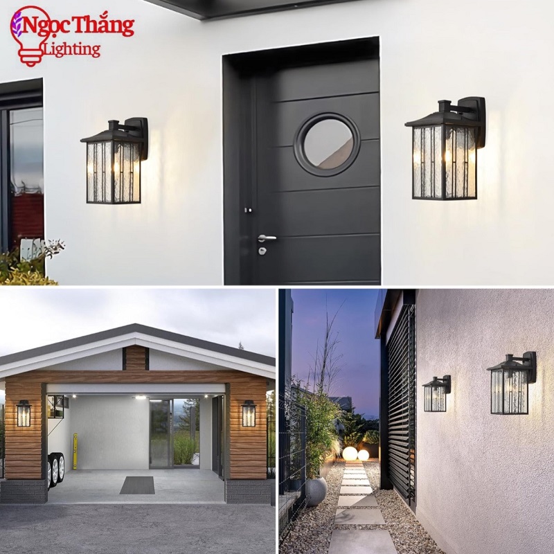 Đèn treo tường ngoài trời gắn tường ốp cột đèn trụ cổng 12W 220V E27 GTNT20 Ngọc Thắng - Ảnh 8