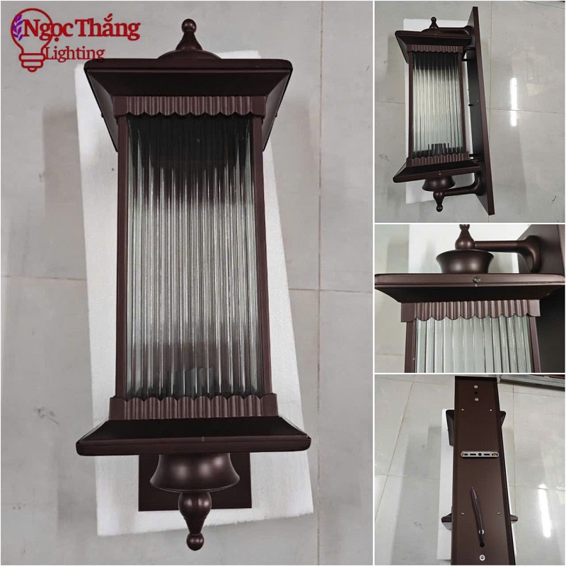 Đèn treo tường gắn tường ốp cột đèn trụ cổng ngoài trời 12W 220V VNT8500 Màu Nâu Ngọc Thắng - Ảnh 9