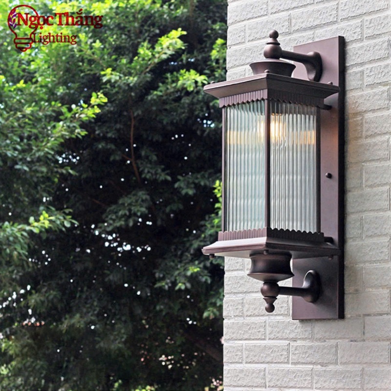 Đèn treo tường gắn tường ốp cột đèn trụ cổng ngoài trời 12W 220V VNT8500 Màu Nâu Ngọc Thắng - Ảnh 7