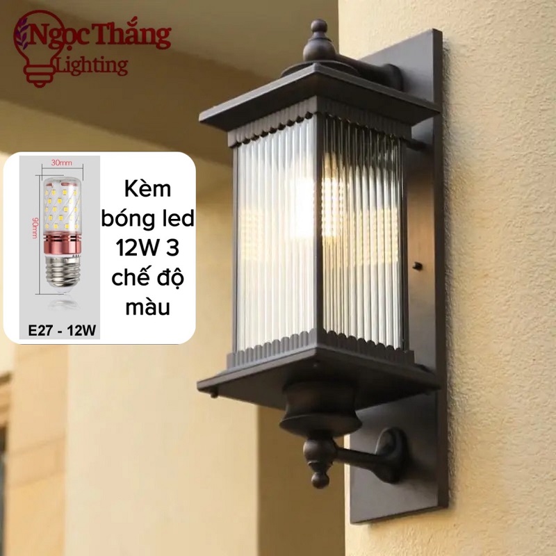 Đèn treo tường gắn tường ốp cột đèn trụ cổng ngoài trời 12W 220V VNT8500 Màu Nâu Ngọc Thắng - Ảnh 20