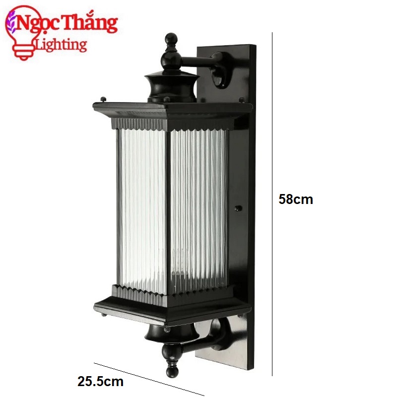 Đèn treo tường gắn tường ốp cột đèn trụ cổng ngoài trời 12W 220V VNT8500 Màu Nâu Ngọc Thắng - Ảnh 13