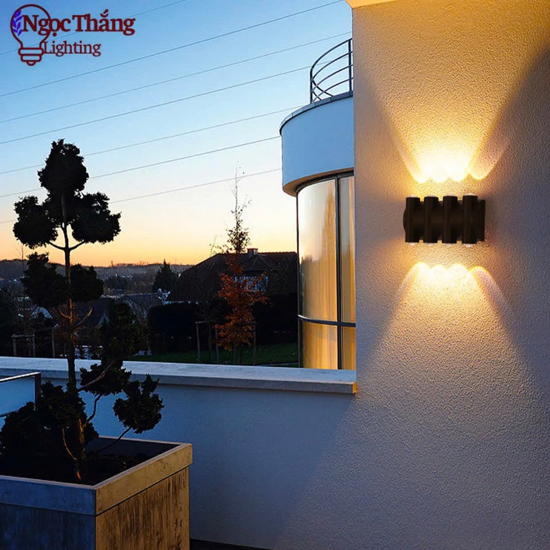 Đèn treo tường ngoài trời hắt 2 4 6 8 tia trang trí cầu thang Led 4W 220V VNT022/4B Ngọc Thắng - Ảnh 3