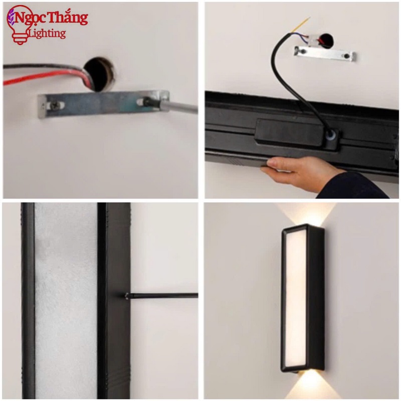 Đèn treo tường ngoài trời ốp cổng chống nước trang trí cầu thang Led 24W 220V VNT240B Ngọc Thắng - Ảnh 13