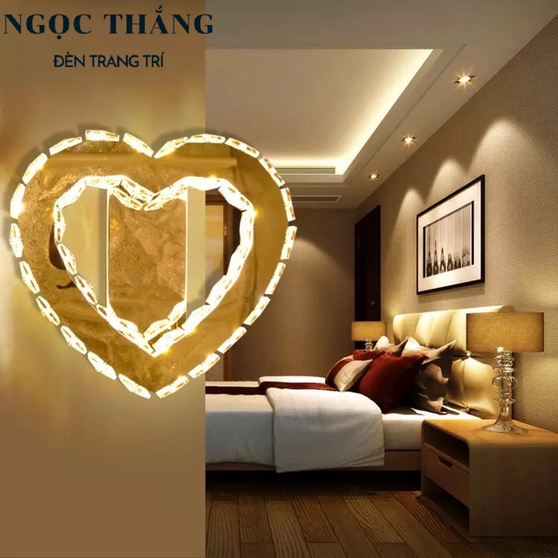 Đèn Led treo tường ốp tường pha lê trang trí phòng khách phòng ngủ cầu thang Led 12W 3 chế độ màu 220V GT475 Ngọc Thắng