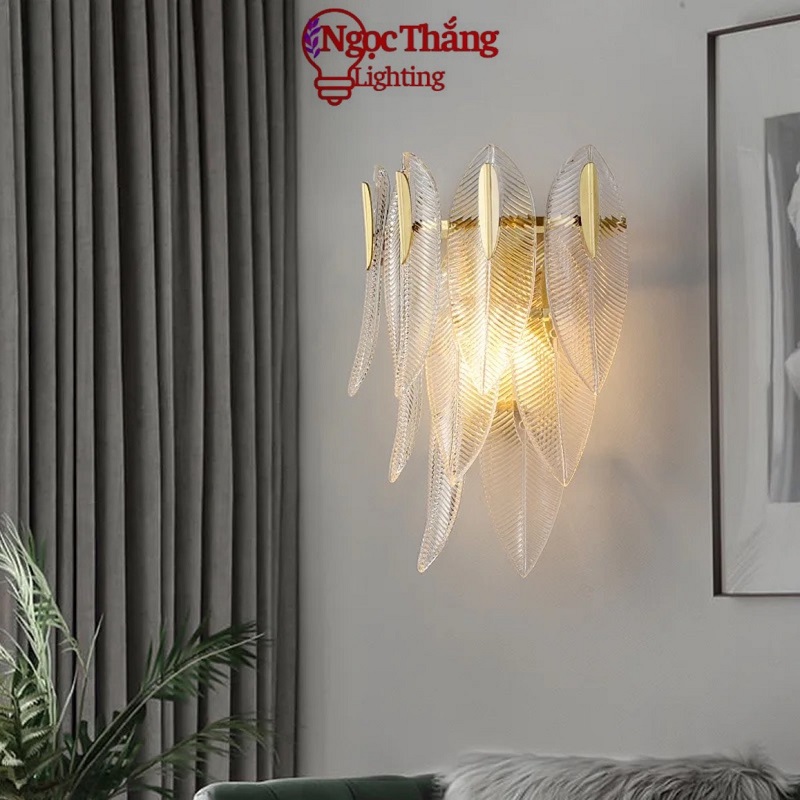 Đèn treo tường ốp tường pha lê cao cấp trang trí phòng khách phòng ngủ cầu thang VPL9663 Ngọc Thắng