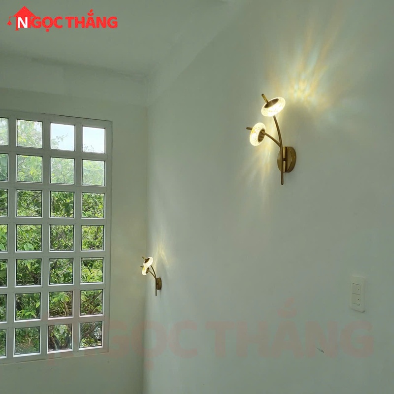 Đèn treo tường ốp tường pha lê trang trí phòng ngủ phòng khách Led 3 màu 10W VK108 220V Ngọc Thắng - Ảnh 10
