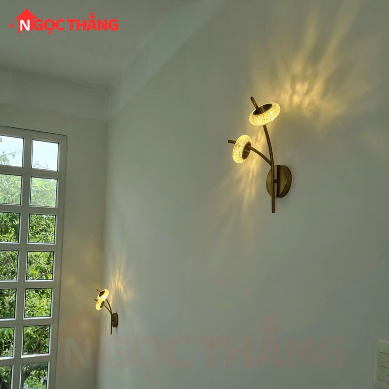 Đèn treo tường ốp tường pha lê trang trí phòng ngủ phòng khách Led 3 màu 10W VK108 220V Ngọc Thắng - Ảnh 7