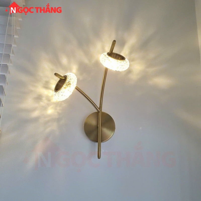 Đèn treo tường ốp tường pha lê trang trí phòng ngủ phòng khách Led 3 màu 10W VK108 220V Ngọc Thắng