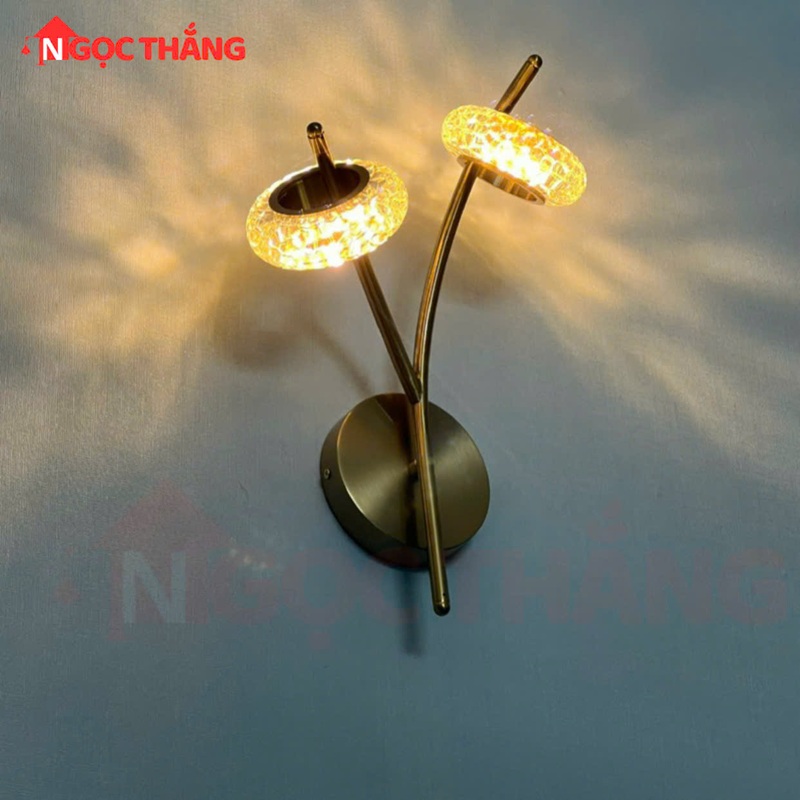 Đèn treo tường ốp tường pha lê trang trí phòng ngủ phòng khách Led 3 màu 10W VK108 220V Ngọc Thắng - Ảnh 3