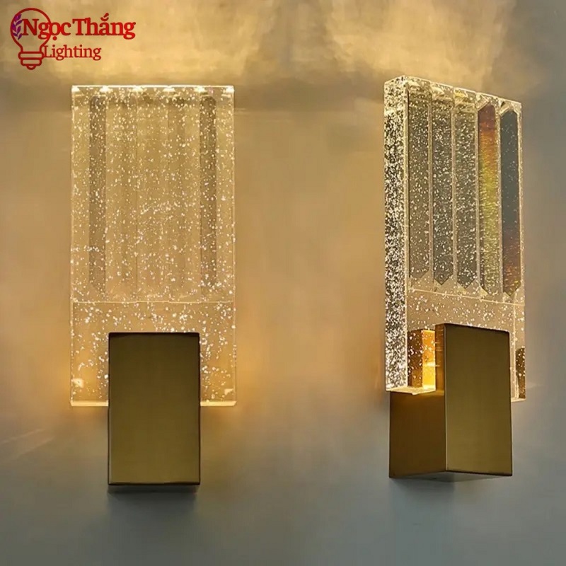 Đèn treo tường gắn tường pha lê cao cấp trang trí trong nhà cầu thang 8W Led 3 chế độ màu VPL25 Ngọc Thắng