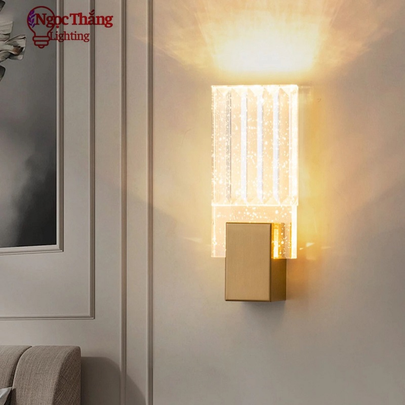 Đèn treo tường gắn tường pha lê cao cấp trang trí trong nhà cầu thang 8W Led 3 chế độ màu VPL25 Ngọc Thắng - Ảnh 13