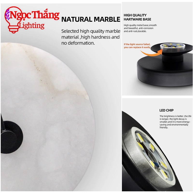 Đèn treo tường ốp tường phòng khách phòng ngủ cầu thang ánh sáng vàng 220V VK146 Ngọc Thắng - Ảnh 28