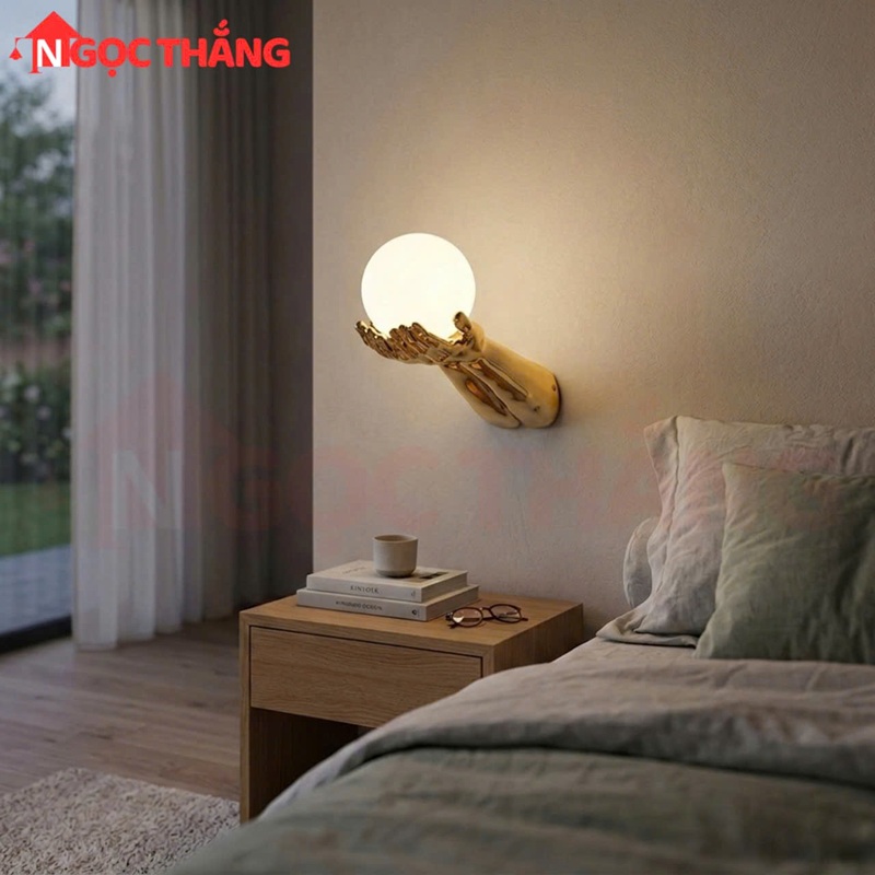 Đèn treo tường trang trí phòng khách phòng ngủ Led vàng 220V Màu Vàng GT422 Ngọc Thắng