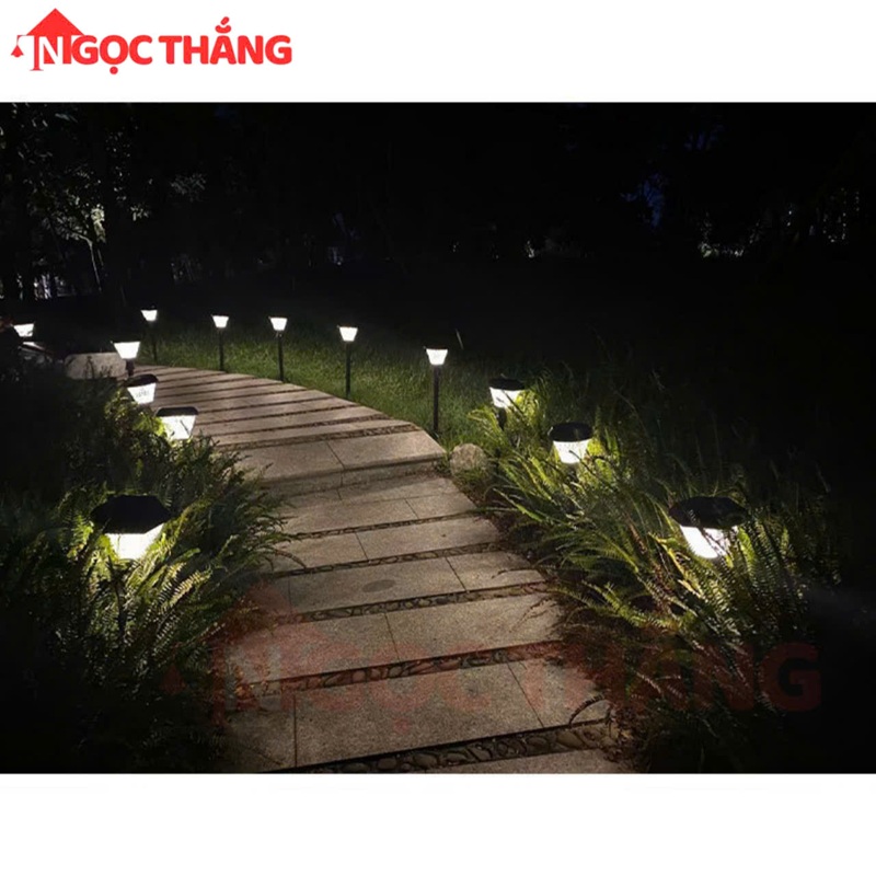 Đèn trụ sân vườn năng lượng mặt trời ghim cỏ trang trí ngoài trời Led 5W Pin 2000mAh GC800 Ngọc Thắng - Ảnh 4
