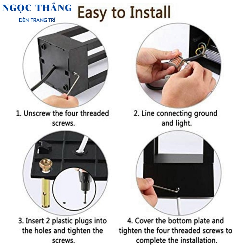 Đèn trụ sân vườn ngoài trời chống nước cao 60Cm Led 12W 220V VNT7728 Ngọc Thắng - Ảnh 6