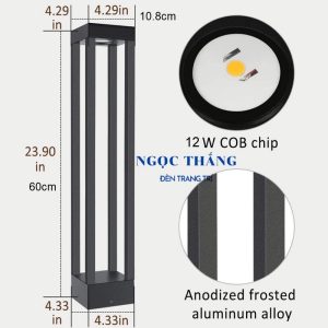 Alternative view of Đèn trụ sân vườn ngoài trời chống nước cao 60Cm Led 12W 220V VNT7728 Ngọc Thắng