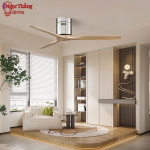 Quạt Trần 3 Cánh Gỗ Trang Trí Sảnh Phòng Khách Cao Cấp VF18 Ngọc Thắng (Kèm remote điều khiển từ xa)