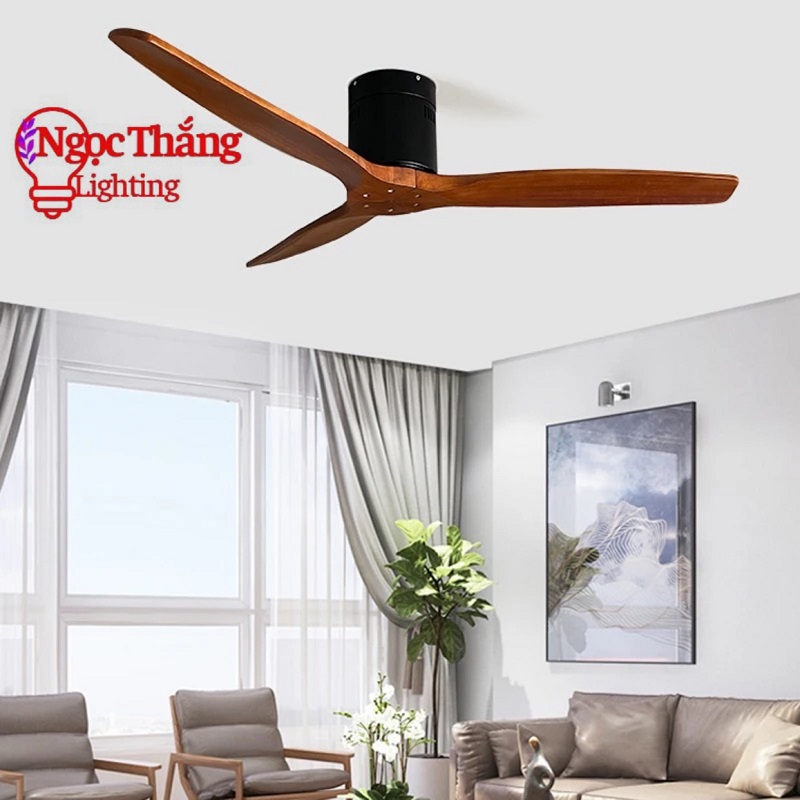 Quạt Trần 3 Cánh Gỗ Trang Trí Sảnh Phòng Khách Cao Cấp VF57 Ngọc Thắng (Kèm remote điều khiển từ xa) - Ảnh 10