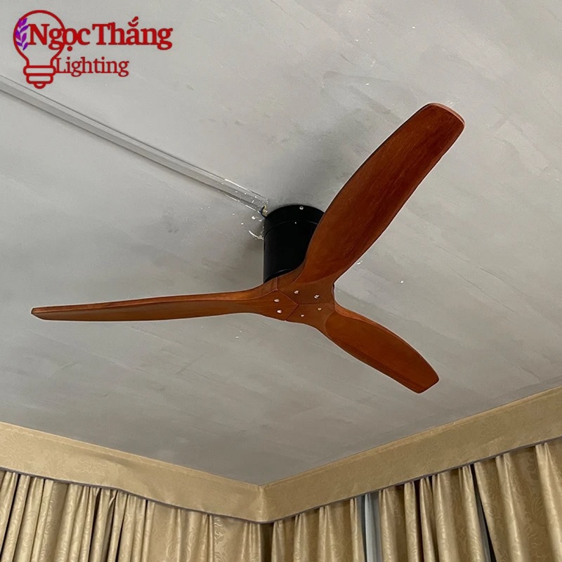 Quạt Trần 3 Cánh Gỗ Trang Trí Sảnh Phòng Khách Cao Cấp VF57 Ngọc Thắng (Kèm remote điều khiển từ xa) - Ảnh 5