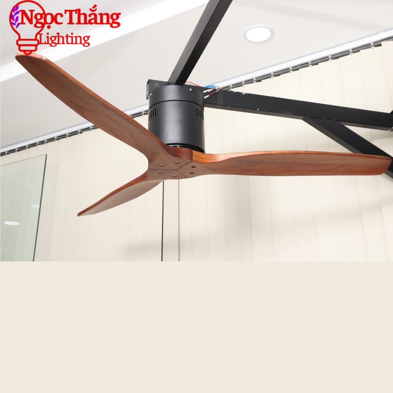 Quạt Trần 3 Cánh Gỗ Trang Trí Sảnh Phòng Khách Cao Cấp VF57 Ngọc Thắng (Kèm remote điều khiển từ xa) - Ảnh 4