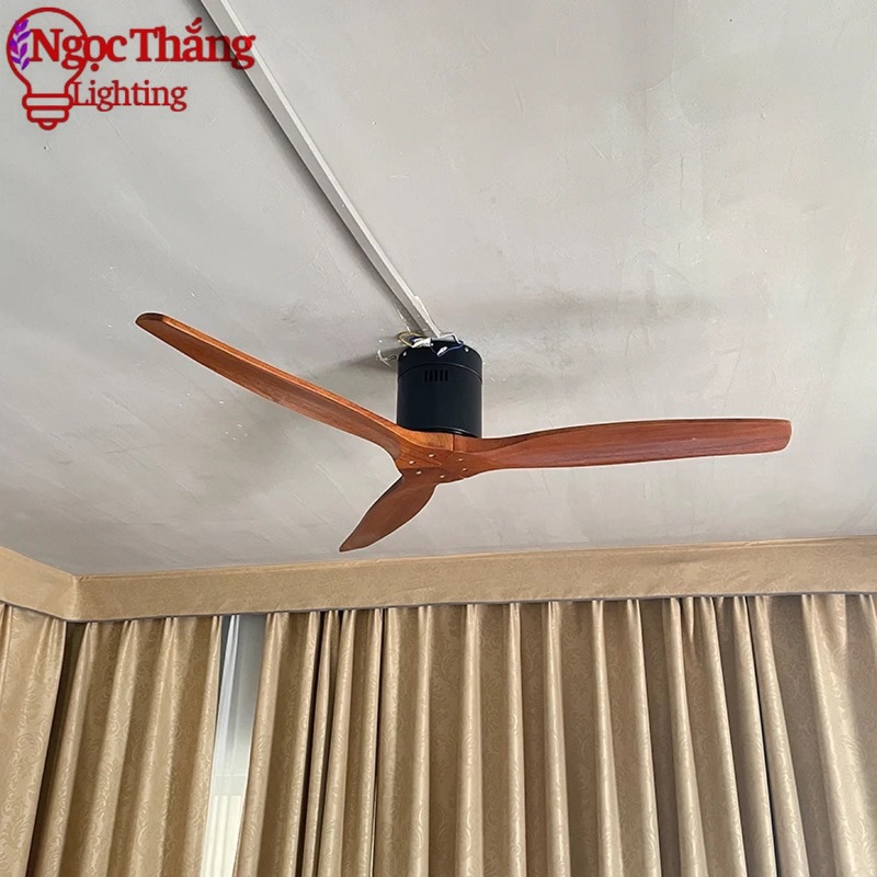 Quạt Trần 3 Cánh Gỗ Trang Trí Sảnh Phòng Khách Cao Cấp VF57 Ngọc Thắng (Kèm remote điều khiển từ xa) - Ảnh 3