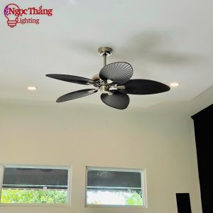 Alternative view of Quạt Trần 5 Cánh Lá Cọ Trang Trí Sảnh Phòng Khách Cao Cấp QT5225 Ngọc Thắng (Tặng kèm remote điều khiển từ xa)