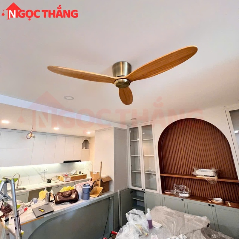 Quạt Trần Chung Cư 3 Cánh Bảo Hành 5 Năm Trang Trí Phòng Khách Phòng Ngủ QT31C Ngọc Thắng Kèm Remote - Ảnh 5