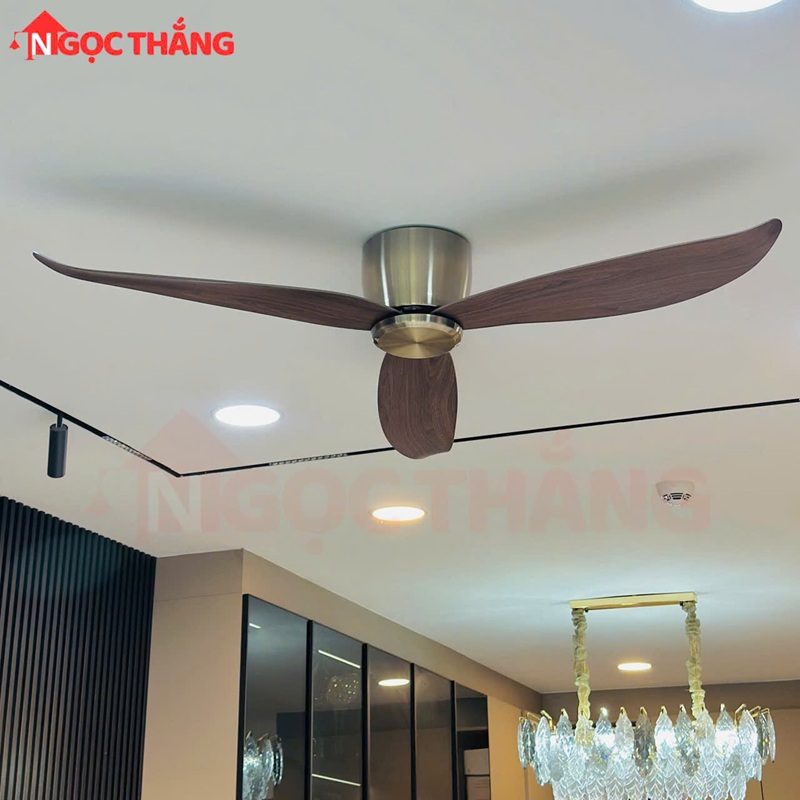 Quạt Trần Chung Cư 3 Cánh Bảo Hành 5 Năm Trang Trí Phòng Khách Phòng Ngủ QT31D Ngọc Thắng Kèm Remote - Ảnh 2