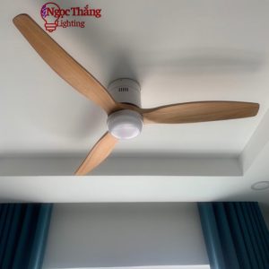 Quạt Trần Đèn 3 Cánh Gỗ Trang Trí Sảnh Phòng Khách Cao Cấp VF36 Ngọc Thắng (Kèm remote điều khiển từ xa) - Ảnh 3