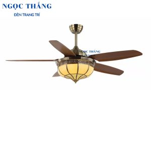 Quạt Trần Đèn 5 Cánh Nhựa Trang Trí Phòng Khách Cao Cấp VF88 Ngọc Thắng (Kèm remote điều khiển từ xa)