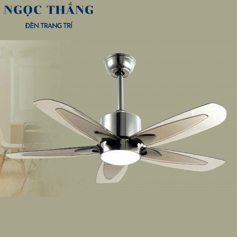 Quạt Trần Đèn 5 Cánh Trang Trí Sảnh Phòng Khách Cao Cấp QT2756 Ngọc Thắng (Kèm remote điều khiển từ xa)