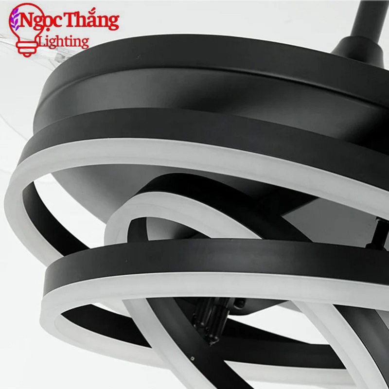 Quạt Trần Đèn Led 4 Cánh Xếp Trang Trí Sảnh Phòng Khách Cao Cấp VF53 Ngọc Thắng (Tặng kèm remote điều khiển từ xa) - Ảnh 7