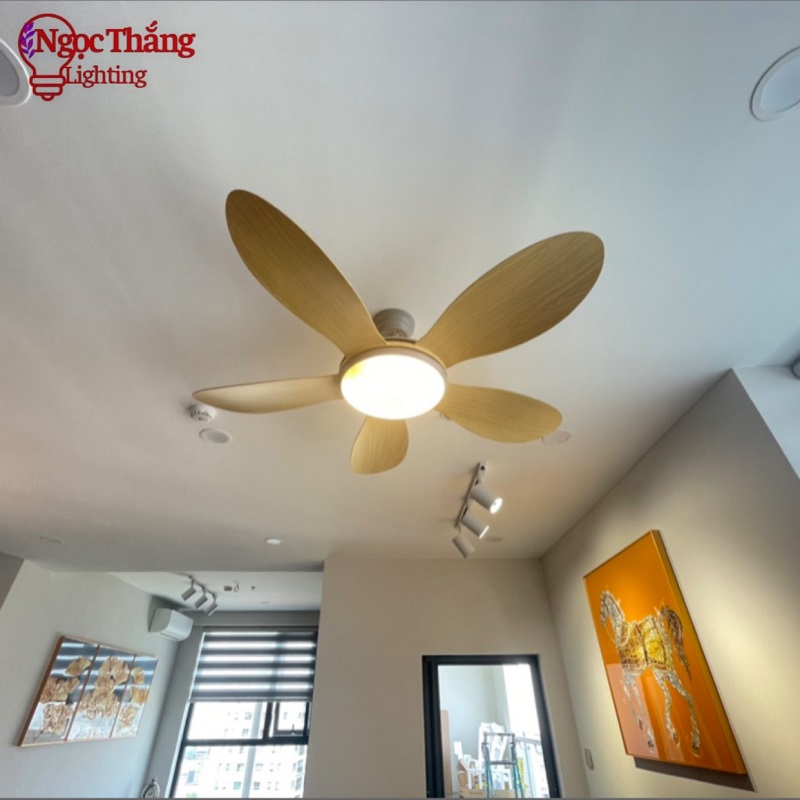 Quạt Trần Đèn 5 Cánh Trang Trí Sảnh Phòng Khách Cao Cấp Led 3 Chế Độ Màu VF55 Ngọc Thắng (Kèm remote điều khiển từ xa) - Ảnh 11