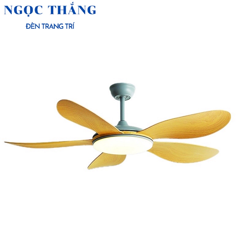 Quạt Trần Đèn 5 Cánh Trang Trí Sảnh Phòng Khách Cao Cấp Led 3 Chế Độ Màu VF55 Ngọc Thắng (Kèm remote điều khiển từ xa)