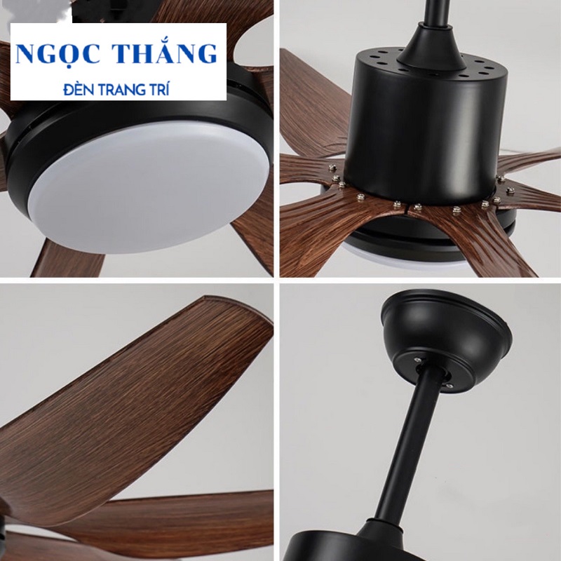 Quạt Trần Đèn Led 6 Cánh Trang Trí Sảnh Phòng Khách Cao Cấp VF64 Ngọc Thắng (Kèm remote điều khiển từ xa) - Ảnh 3
