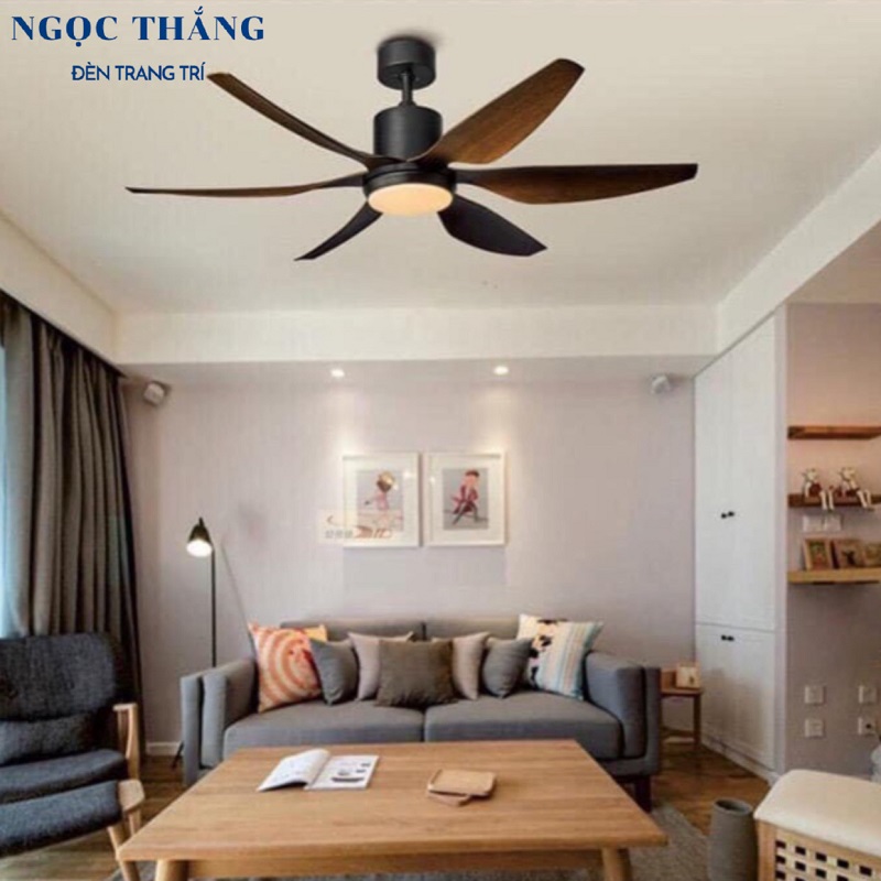 Quạt Trần Đèn Led 6 Cánh Trang Trí Sảnh Phòng Khách Cao Cấp VF64 Ngọc Thắng (Kèm remote điều khiển từ xa) - Ảnh 11