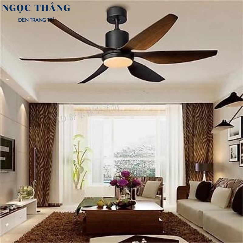 Quạt Trần Đèn Led 6 Cánh Trang Trí Sảnh Phòng Khách Cao Cấp VF64 Ngọc Thắng (Kèm remote điều khiển từ xa) - Ảnh 8