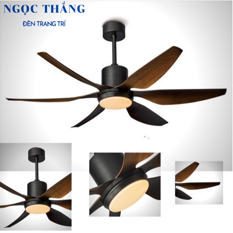 Quạt Trần Đèn Led 6 Cánh Trang Trí Sảnh Phòng Khách Cao Cấp VF64 Ngọc Thắng (Kèm remote điều khiển từ xa) - Ảnh 7