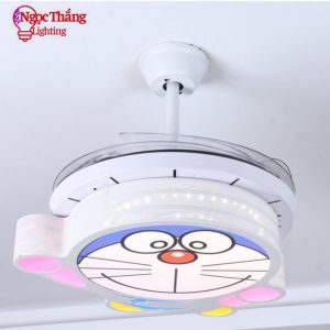 Quạt Trần Đèn Led Cánh Xếp Trang Trí Phòng Ngủ Cho Bé Hình Doremon VF29 Ngọc Thắng (Tặng kèm remote điều khiển từ xa) - Ảnh 5